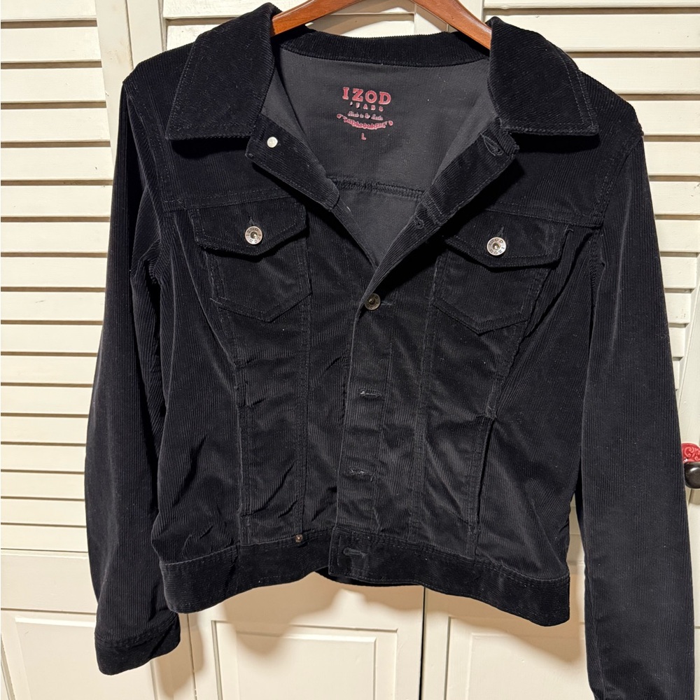 IZOD Women's Black Corduroy Jacket